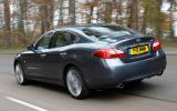 The 235bhp, 406lb ft 3.0-litre V6 is a mighty first effort at a diesel engine Infiniti M rear quarter