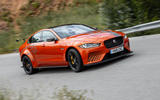 Jaguar XE SV Project 8 2018 road test review on the road front