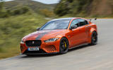Jaguar XE SV Project 8 2018 road test review cornering front