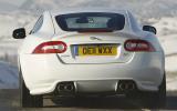 The XKR-S lacks the standard car's visual elegance, but it has the pace to match the in-your-face looks Jaguar XK rear end