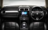 Attractive multi-function wheel works well but it is slightly awkward to grip the thick rim at quarter to/past mark Jaguar XK dashboard