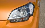 Huge headlights are made to look bigger by featuring a separate indicator underneath Kia Soul headlight