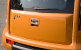 Upright tailgate is opened by tilting the Kia badge. Load sill is higher than it looks Kia Soul upright tailgate