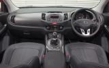 The high-set seat makes the Sportage feel very much like the SUV it is Kia Sportage dashboard