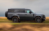 land rover defender v8 130 review 2023 02 panning side