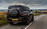 land rover defender v8 130 review 2023 03 tracking rear