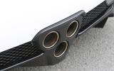 Triple exhausts add symmetry to the rear end emitting a raucous, F1-like sound Lexus LFA triple exhaust system