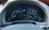 Rev counter is replaced by a power/charge meter, helping with economical driving Lexus RX instrument cluster