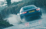 Maserati Granturismo Folgore review 2025 003 rear cornering Maserati Granturismo Folgore review 2025 003 rear cornering