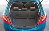 The rear seats don't fold completely flat, but there's a removable, suspended floor Mazda 2