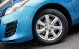Hefty wheels have heftier tyres: 205/55 R16 Toyo J48s on the test car. They’re as good as any of the better-known premium brands 16in Mazda 3 alloy wheels