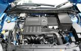 The 1.6-litre petrol engine can take a while for the revs to drop off 1.6-litre Mazda 3 petrol engine