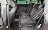 Middle row of seats slide fore and aft, and tip forwards to access the two children only third-row seats Mazda 5 middle row seats
