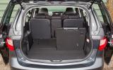 Boot dimensions are adequate; small middle seat can fold away to leave a gap Mazda 5 seat flexibility