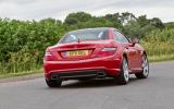 The steering weight and response are consistent Mercedes-Benz SLK rear cornering