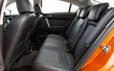 Rear has plenty of legroom and three adults will fit across with elbows touching MG6 rear seats