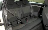Our car had two rear seats, despite centre headrest; fractionally more legroom Mini Clubman rear seats