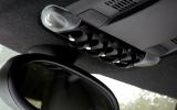 Roof-mounted switchgear echoes the design of the switches on the console Mini Clubman headlining lights
