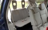 Novel rearmost seats  are lightweight, but they feel it when you try to sit on them Mitsubishi Outlander third row seats
