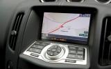Our test car’s sat-nav is available as an option and is worth choosing Nissan 370Z infotainment system