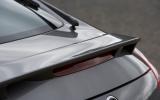 Rear wiper is fitted as standard.  All-round visibility is unusually good for a two-seat coupé Nissan 370Z rear spoiler