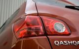 Qashqai's rear lights are high-set and clear, but can best be described as bland-looking rather than attractive Nissan Qashqai rear lights
