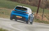 peugeot e 208 review 2024 23 rear cornering 