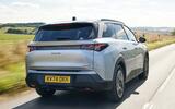 Peugeot 5008 hybrid rear three quarter tracking Peugeot 5008 hybrid rear three quarter tracking