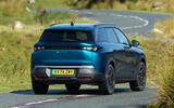 Peugeot e 5008 rear three quarter cornering