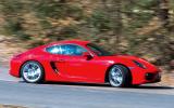 Porsche Cayman hard cornering