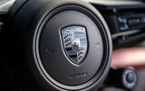 Porsche Taycan Turbo S review 2024 10 steering wheel boss Porsche Taycan Turbo S review 2024 10 steering wheel boss
