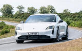 Porsche Taycan Turbo S review 2024 19 front cornering Porsche Taycan Turbo S review 2024 19 front cornering