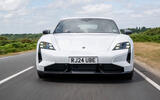 Porsche Taycan Turbo S review 2024 22 front tracking Porsche Taycan Turbo S review 2024 22 front tracking