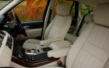 Driving position is textbook Range Rover: upright, comfy and commanding   Range Rover Sport front seats