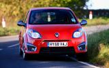 The Twingo will recover from comical slip angles with a little throttle control Renault Twingo RS133 front end