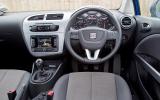 Good driving position, but a high window line and sloping pillars restrict visibility Seat Leon dashboard
