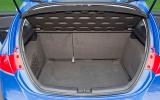 Luggage space is on par with the rest of the class, but odd-shaped boot opening restricts access slightly Seat Leon boot space