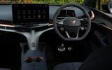 An interior shot of the CUPRA Tavascan showing the dashboard and central spine
