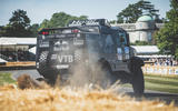 Kamaz dakar truck churns up the hillclimb - sideways Kamaz dakar truck churns up the hillclimb - sideways