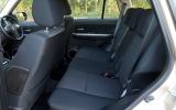 Rear seats comfy; space for three adults, although headroom is limited Suzuki Grand Vitara rear seats