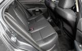 Rear cabin space is on a par with rivals; decent trim isn’t confined to the front Suzuki Kizashi rear seats