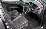 It’s a quality cabin with nice details, but front headroom and legroom are limited Suzuki Kizashi front seats