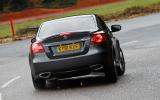 The Kizashi’s handling is excellent Suzuki Kizashi rear cornering