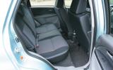 Three’s a squeeze but legroom okay    Suzuki SX4 rear seats