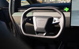 Tesla Cybertruck review 2024 15 steering wheel Tesla Cybertruck review 2024 15 steering wheel