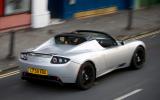 The power builds gradually to an 8000rpm peak before tailing off Tesla Roadster rear quarter