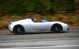 Even on a damp surface with the traction control disabled it wouldn’t break traction Tesla Roadster side profile