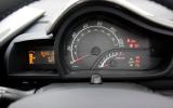 Instrument panel combines an analogue speedo with digital trip computer Toyota iQ instrument cluster