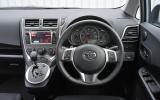 Steering wheel trim is a nice thickness and includes standard audio and phone controls Toyota Verso-S dashboard