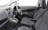 Cabin features a high-set gearlever, and there’s a huge amount of headroom Toyota Verso-S interior